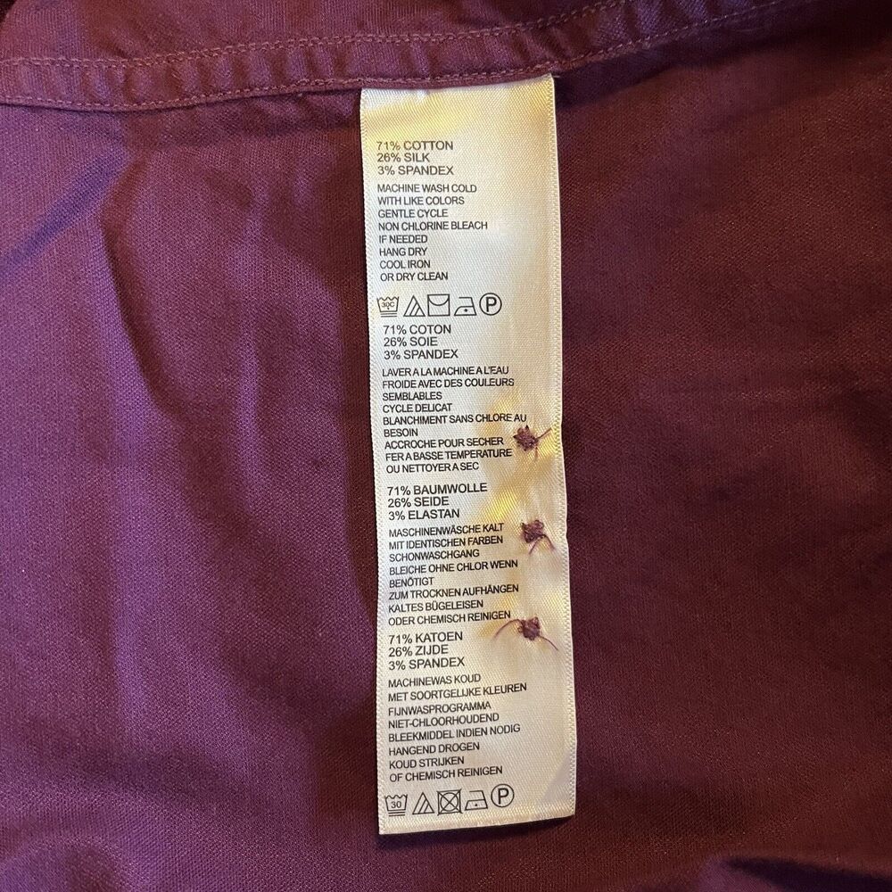 Tommy Bahama Men's XL Shirt Oasis Twill Solid Thistle Purple Silk Blend - Picture 13 of 14